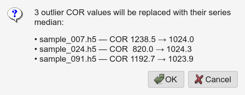 Fix COR Outliers confirmation
